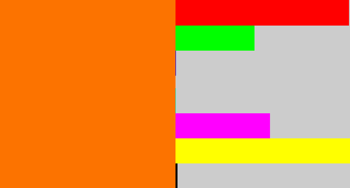 Hex color #fc7300 - orange