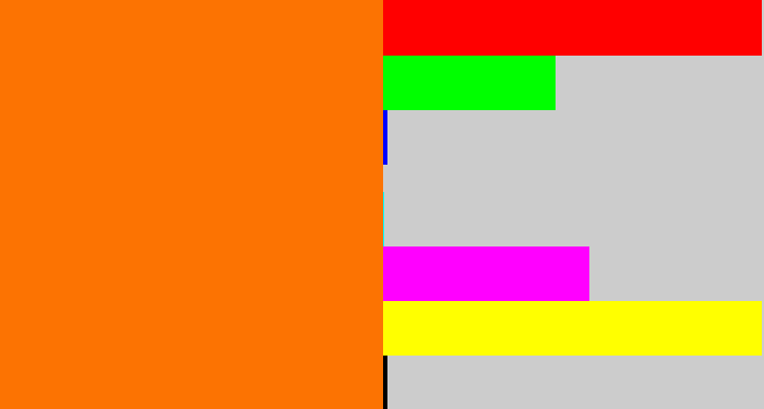 Hex color #fc7302 - orange