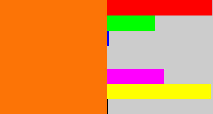 Hex color #fc7306 - orange