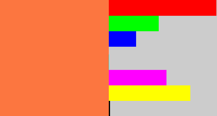 Hex color #fc7640 - pinkish orange