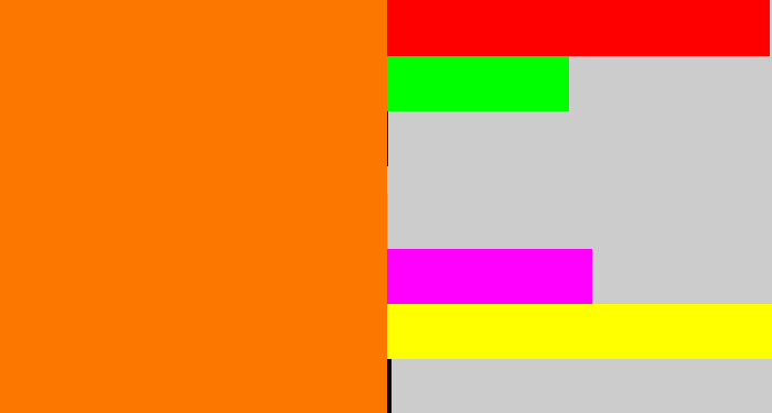 Hex color #fc7700 - orange