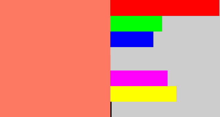 Hex color #fc7964 - salmon