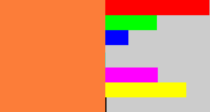 Hex color #fc7d39 - dusty orange