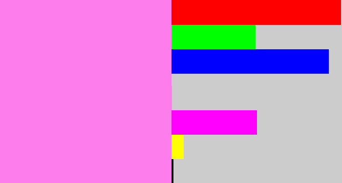 Hex color #fc7deb - purply pink