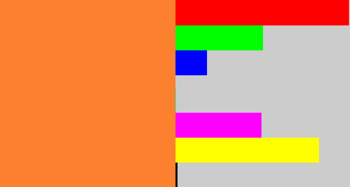 Hex color #fc802d - dusty orange