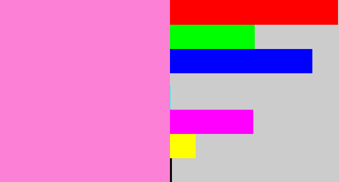 Hex color #fc80d5 - bubblegum pink