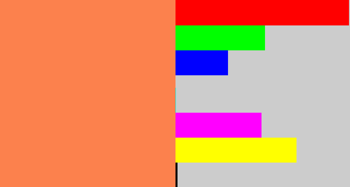 Hex color #fc814d - orangish