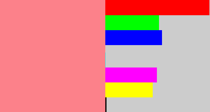 Hex color #fc818a - blush pink