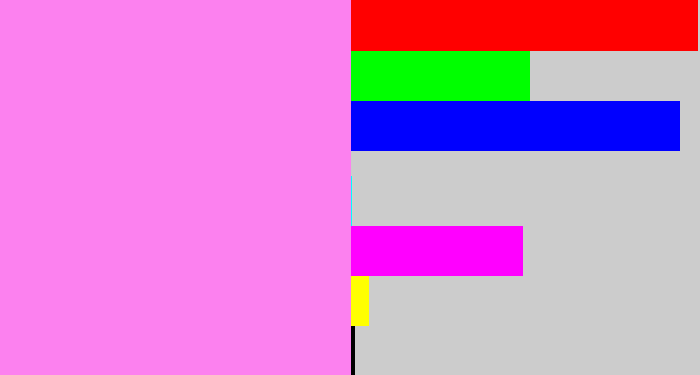 Hex color #fc81ef - purply pink