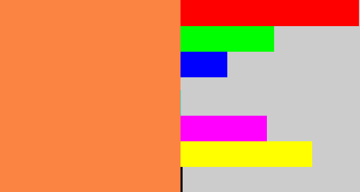 Hex color #fc8443 - orangish