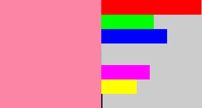 Hex color #fc84a5 - rosa