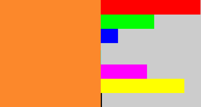 Hex color #fc882b - dusty orange