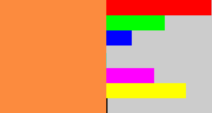 Hex color #fc8b3e - orangeish