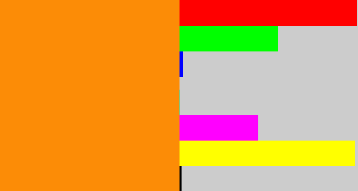 Hex color #fc8c06 - tangerine