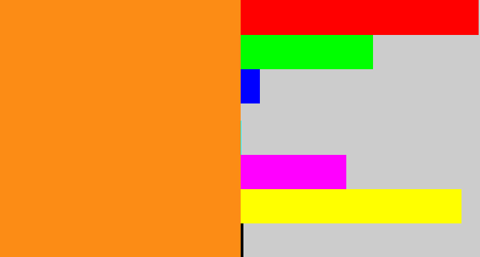 Hex color #fc8c15 - tangerine