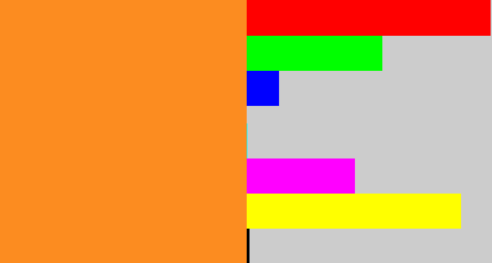 Hex color #fc8c20 - tangerine