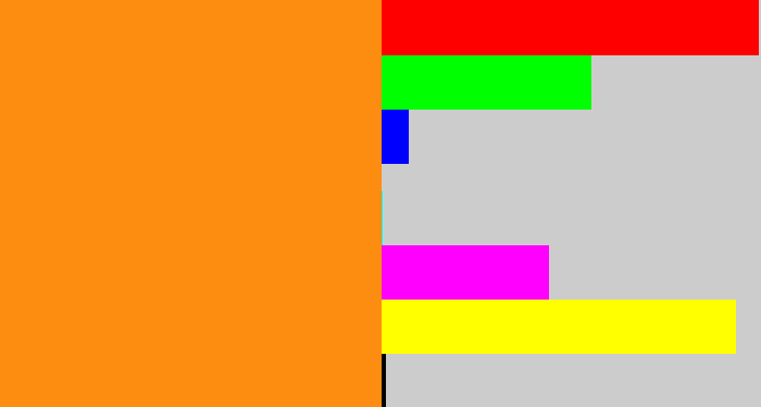 Hex color #fc8d11 - tangerine