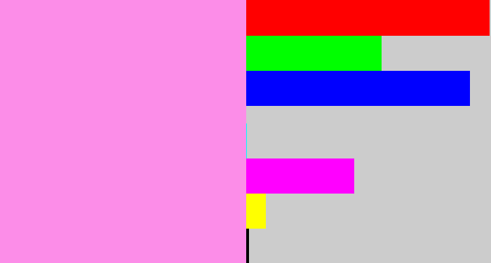 Hex color #fc8de8 - purply pink