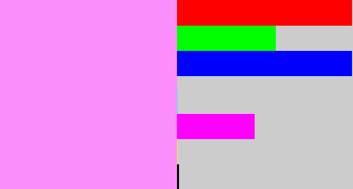 Hex color #fc8efc - purply pink