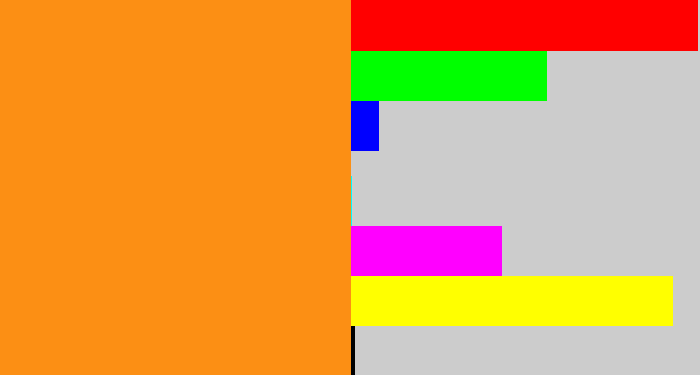 Hex color #fc8f14 - tangerine