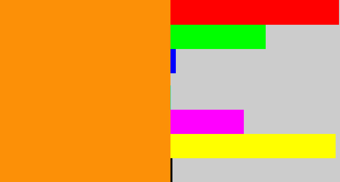 Hex color #fc9007 - tangerine