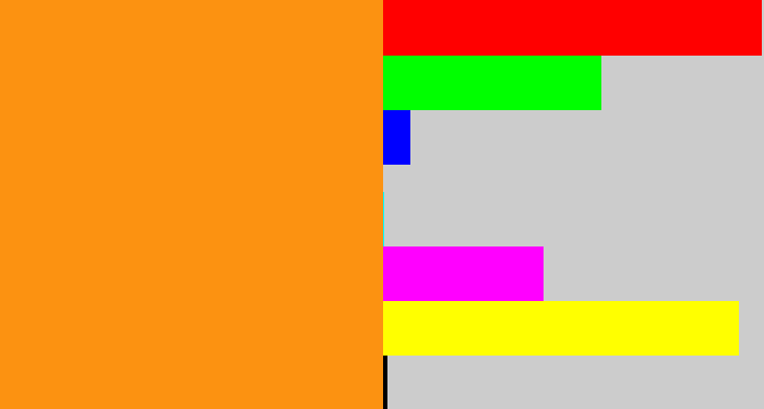 Hex color #fc9211 - tangerine