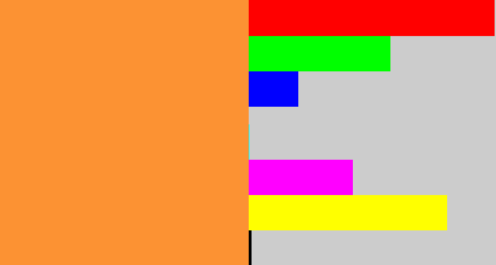 Hex color #fc9233 - dusty orange