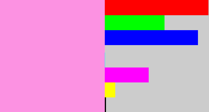 Hex color #fc92e2 - bubblegum pink