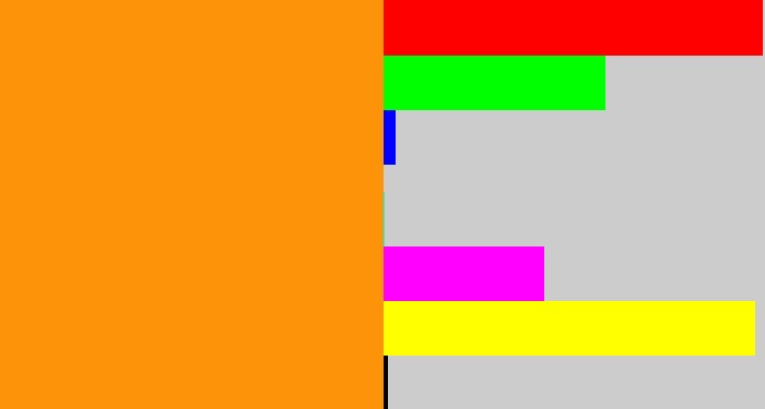 Hex color #fc9308 - tangerine