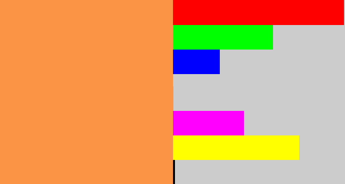 Hex color #fc9445 - orangeish