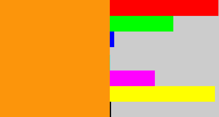 Hex color #fc950b - tangerine