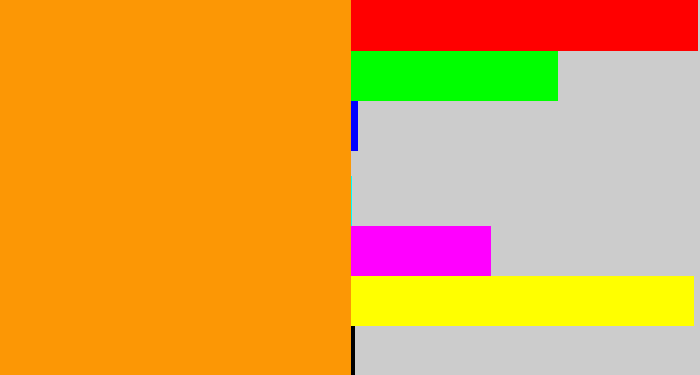 Hex color #fc9705 - tangerine