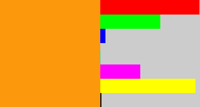Hex color #fc980c - tangerine