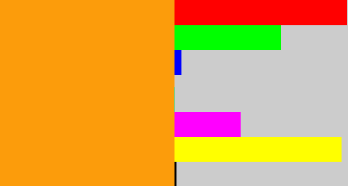 Hex color #fc9c0b - tangerine