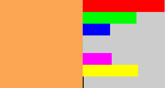 Hex color #fca553 - pale orange