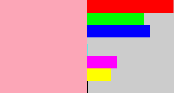 Hex color #fca6b7 - soft pink