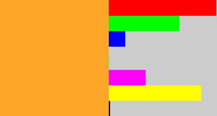 Hex color #fca727 - mango