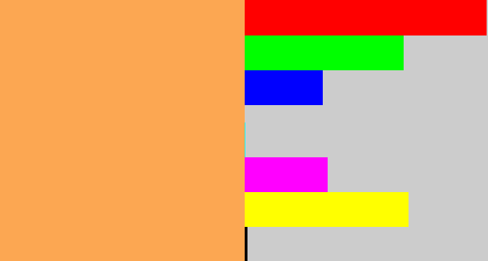 Hex color #fca752 - pale orange