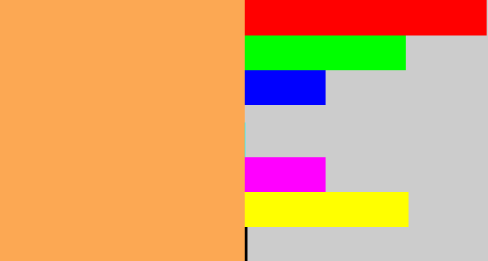 Hex color #fca853 - pale orange