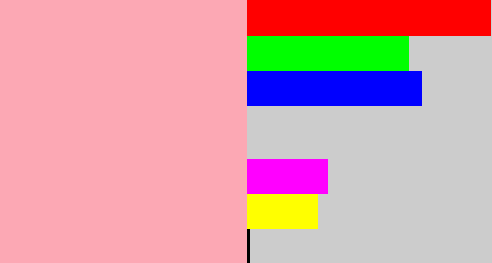 Hex color #fca8b4 - soft pink