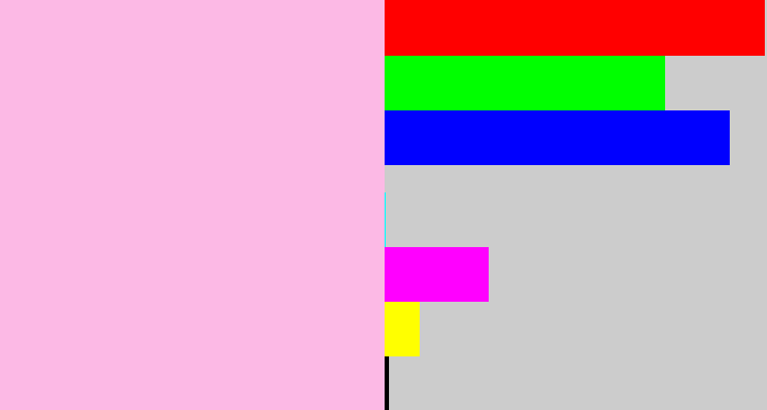 Hex color #fcb9e5 - powder pink