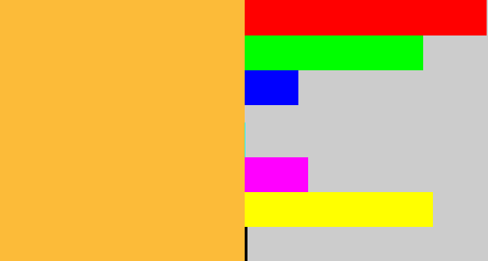 Hex color #fcbb39 - macaroni and cheese