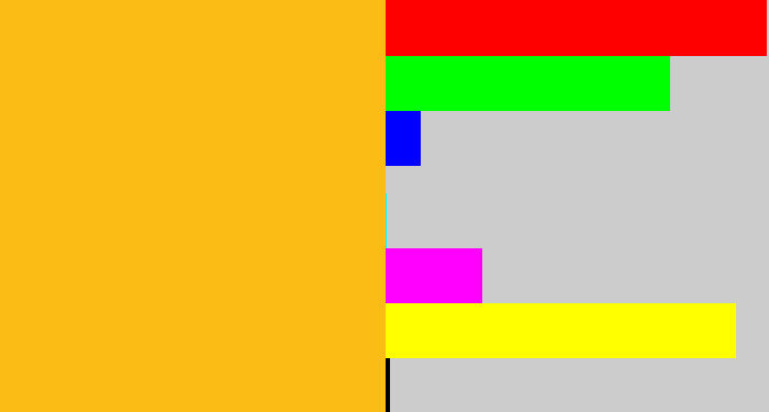 Hex color #fcbc16 - orangey yellow