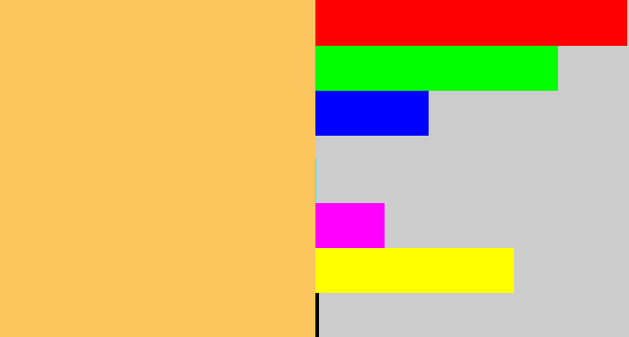 Hex color #fcc55d - maize