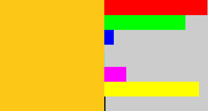 Hex color #fcc716 - golden yellow