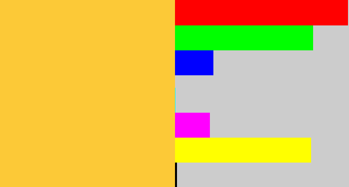 Hex color #fcc937 - macaroni and cheese