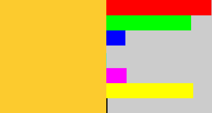 Hex color #fccb2e - sun yellow