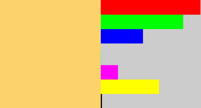 Hex color #fcd26a - light mustard