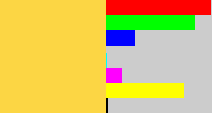Hex color #fcd644 - maize
