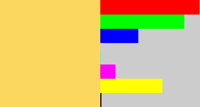 Hex color #fcd760 - light mustard